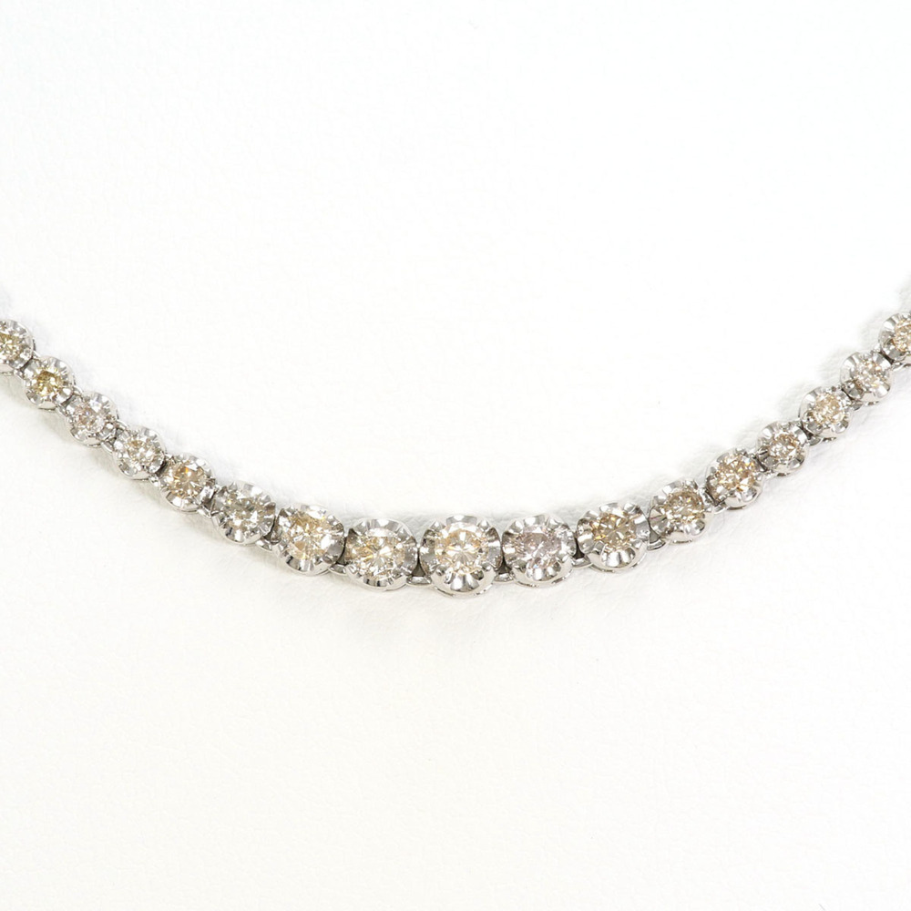 VINTAGE 14k Silver Diamond Necklace